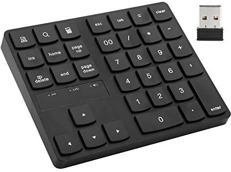35 Tasten Drahtlose Zifferntastatur, 2,4-G-Bluetooth-Nummernblock mit Bild-auf- und -ab-Taste | Pfeiltaste | Zifferntaste | Tastenkombinationen, Ultra Slim -Tastatur für Laptops