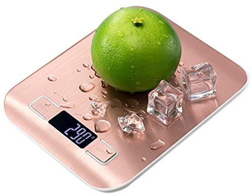 CJCSM Food Diet Scale Kit, Digital Kitchen Food Scale Tools, 10000gx0.1g for Light Fasting People, Rose Gold