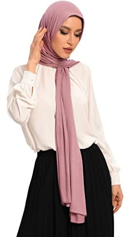 Hybeeh Premium Jersey Hijab für Damen, muslimische Baumwolle, mauve