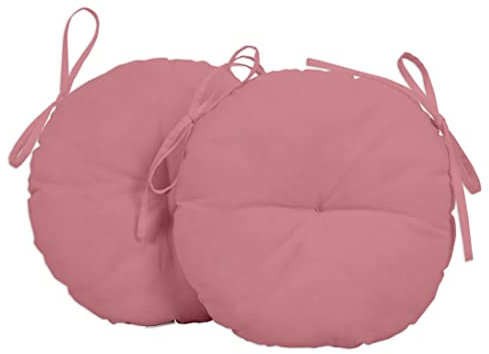 Vargottam Outdoor Veranda 15 - Zoll - Runde Bistro - Stuhlkissen - Wasserdichtes Sitzstuhl - Pad Fur Haus/Buro - Set Von 2 Rosa