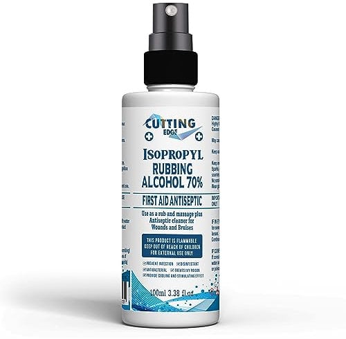 Cutting Edge Isopropyl 70% IPA Rubbing Alcohol First Aid Antiseptic Cleanser & Cleaning (100ML WITH SPRAY)