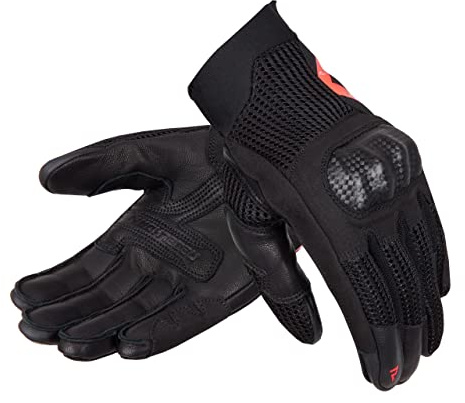 REBELHORN Gap III Lady Motorradhandschuhe Damen | Ziegenleder | Knöchel Protektoren | Belüftung mit 3D-Polyester-Mesh-Einsätzen