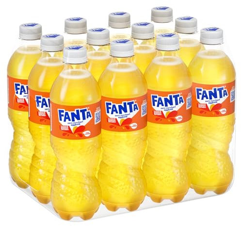 Fanta Senza Zuccheri Aggiunti – 12 Bottiglie da 450 ml, con Succo di Arance Italiane, Senza Aggiunta di Conservanti, Bottiglia PET 100% riciclabile, Gusto Rinfrescante, Bevanda Analcolica Frizzante