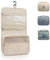 Kulturtasche zum Aufhängen, Faltbare Waschtasche Kosmetiktaschem, Faltbarer Reise Kulturbeutel mit Tragegriff, Waschtasche für Männer & Frauen (Beige, L)
