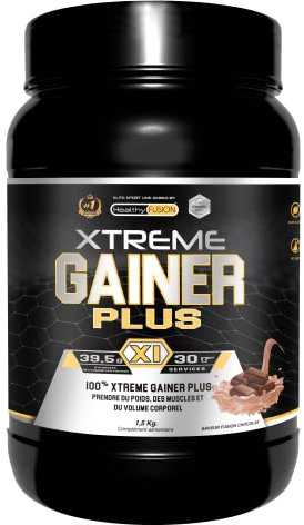 Healthy Fusion, Extreme Gainer Plus | Protéines de lactosérum, magnésium, avoine & maca | Riche en glucides | Favorise la prise de poids & la masse musculaire | Saveur chocolat | 1,5 kg