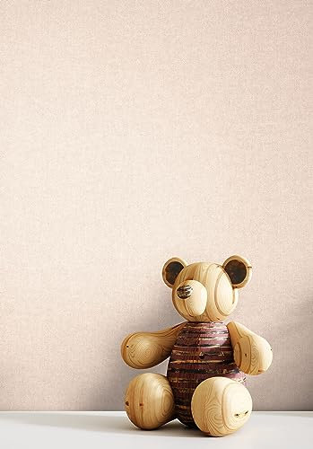 Newroom Tapete Beige Vliestapete Unifarbe - Universal Modern Rose Struktur Leinen Optik Einfarbig Uni Leinenstruktur Stoffstruktur inkl. Tapezier-Ratgeber