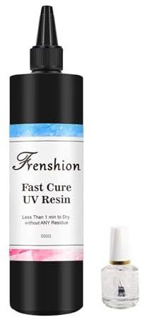 500g UV Resin-Upgrade Quick Cure! Harter Typ Crystal Clear UV Harz Kleber für Schmuck Ohrringe Halskette Armband Herstellung, Casting und Beschichtung Handwerk Dekoration+15ML Finish Shine Oil