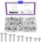 Swpeet Lot de 200 rivets à tête brasero M6 × 6 mm, 10 mm, 14 mm, 20 mm, 25 mm, en aluminium massif, finition unie, tête universelle, haute résistance à la corrosion pour réparation de bateaux, avions,