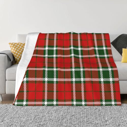 ZORIN Plaid de Noël en flanelle ultra douce à carreaux pour toutes saisons, pour salon et chambre à coucher, 101,6 x 76,2 cm