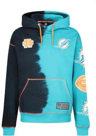 Recovered Miami Dolphins NFL Ink Dye Effect Schwarz und Türkis Hoody - L