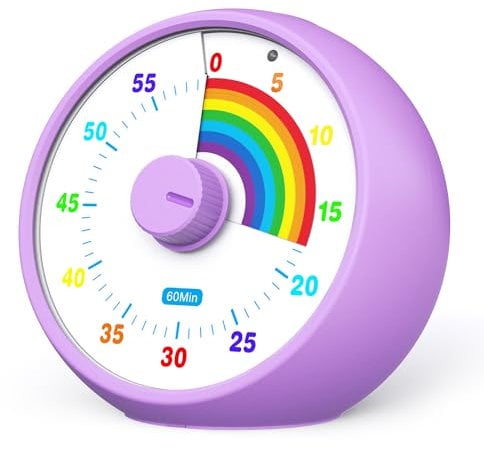 Temporizador visual para niños, cuenta regresiva de 60 minutos para aula, oficina, cocina, temporizador de escritorio, herramientas de gestión del tiempo para niños con funcionamiento silencioso