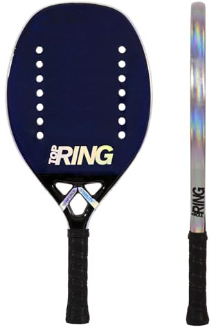 Top Ring Racchetta Beach Tennis Blue Fluo Logo - 100% Kevlar - Spessore 22 mm.