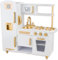 Cuisine en bois rose pour enfants avec évier, cuisinière et four, cuisine de jeu en bois avec accessoires, pour enfants à partir de 3 ans (blanc)