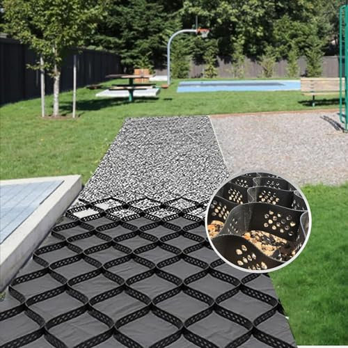 Bodengitter Für Gehweg Waben-geogitter-kies-bodenstabilisator 3,3 Fuß/ 6,6 Fuß/ 10 Fuß/ 13 Fuß/ 16 Fuß/ 20 Fuß geogitter-durchlässiger Pflasterstein Für Im Freien, Feuerwehrwe(Size:2x8m (6.5x26ft))