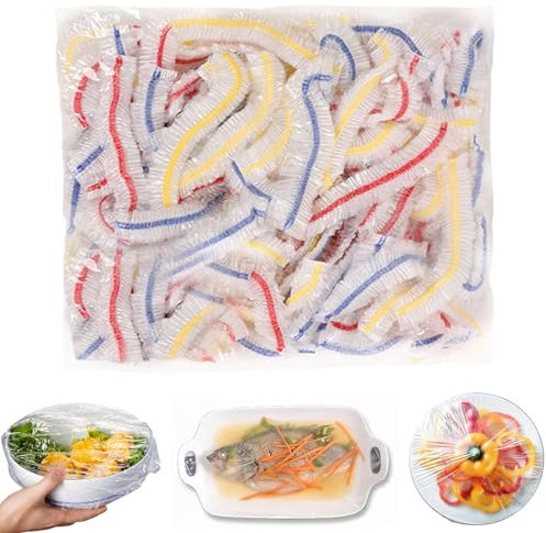 100 Pcs Fresh Keeping Bags - Elasticated Food Covers, Reusable Storage Covers for Bowls, Plates, and Containers, Perfect for Keeping Food Fresh