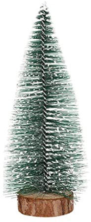 Albero di Natale in miniatura con luci LED Mini alberi di sisal artificiali Ornamenti da tavolo natalizi 30 cm Alberi di sisal di Natale Alberi di Natale glassati di neve Albero di Natale illuminato