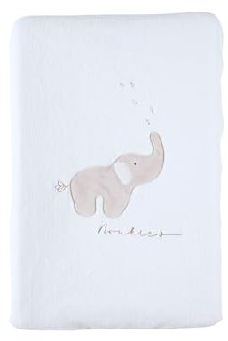 NOUKIE'S - Wickelauflage mit Bezug – Bali der Elefant – Frottee – Ecru