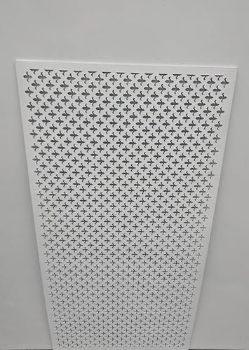Decorative Laser Cut MDF Panel, 6mm Thick, Up to 120cm x 50cm Size, Wooden Grille, Radiator Cover mesh, (FDL) Pattern,Wall devider, Fleur DE LIS .Made in The UK (Unprimed)