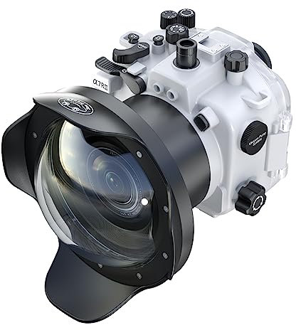 Underwater Waterproof Case for Sony A7R III Camera, IPX8 132ft/40m Diving Case with Anti-Glare Glass and Full (White, WA005-F)
