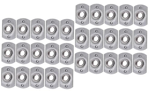 OKUMEYR 2 Paquetes De 15 Piezas inserto soldado tuercas soldadas inoxidable tuercas redondas para soldar arrastrar tuerca m8 soldable puntiagudo tuerca en T con puntas t- Silver