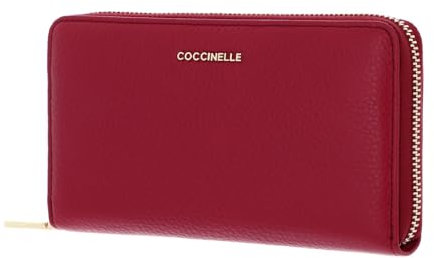 Coccinelle Metallic Soft Wallet Grained Leather Sangria