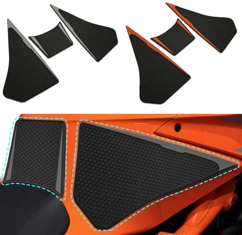 Paraserbatoio per KTM 1290 Super Duke R 2024 2020 2021 2022 2023 1290r, adesivo laterale per serbatoio del carburante, antiscivolo, antigraffio, resistente, design a nido d'ape (grigio)