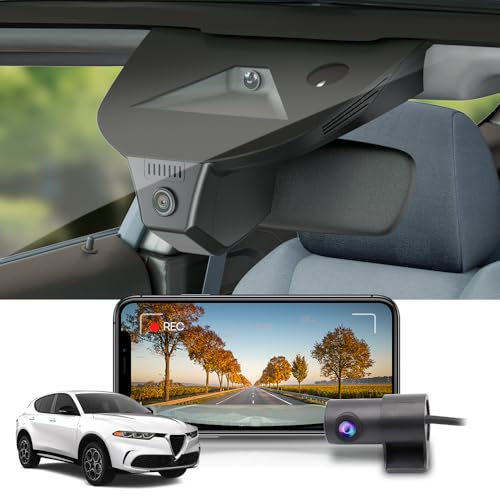 Fitcamx Dashcam Vorne Hinten 2160P+1080P Passend für 2025 Alfa Romeo Tonale & Tonale Hybrid 2024 2025 Veloce Speciale Ti Sprint, OEM Dashcam 4K Video WiFi, G-Sensor, Loop-Aufnahm, WDR, 128 GB-Karte