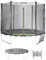 sweeek - Trampoline 250 cm. Vert. avec Filet de Protection. bâche. Filet pour Chaussures. kit d’ancrage