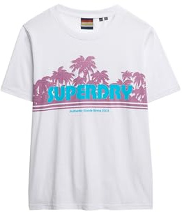 Superdry Damen Lässiges Outdoor T-Shirt mit Streifen