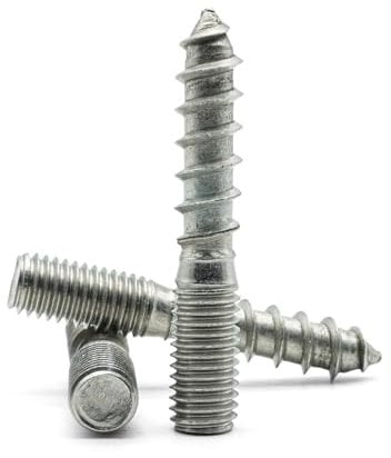Hippo Hardware M6 (6mm X 50mm) Dowel Screws Wood to Metal Dual Thread Hanger Bolts A2 Stainless Steel (Pack of 3)