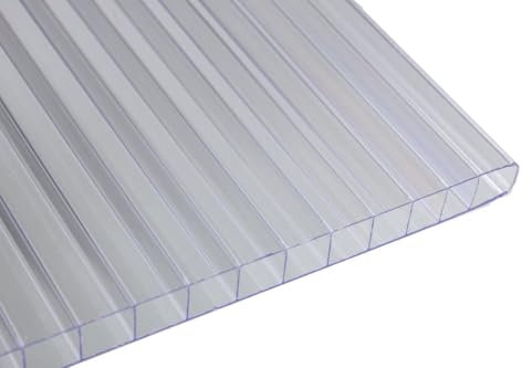 Falken Design Transparente doppelwandige Polycarbonat-Platte – 30,5 x 91,4 x 1/4 Zoll (6 mm) – UV-beständiges, leichtes, bruchsicheres Dachblech für Heimwerker, Gewächshäuser, Schuppen und den