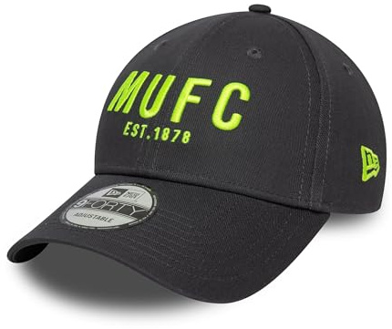 New Era 9Forty Seasonal Manchester United Football Club Baseballkappe für Erwachsene, Dunkelgrau