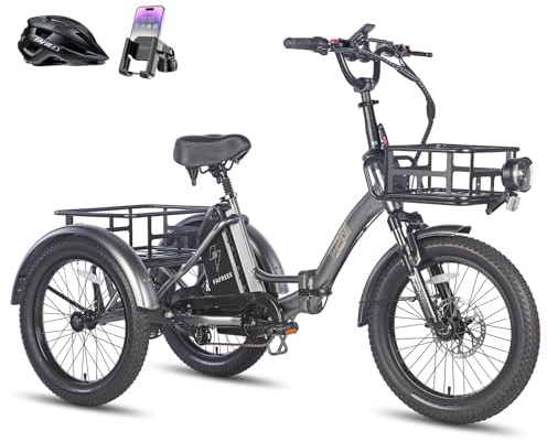 Fafrees F20 Mate ebike klapprad Dreirad 20 * 3.0 Zoll, 250W 25km/h Dreirad Ebike für Erwachsene 48V 20Ah Akku, e-Bike 3 Rad Lastenfahrrad für senioren Reichweite 110Km