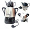 Service à thé turc, samovar électrique en acier inoxydable, théière 1 L et bouilloire 3 L, théières doubles, avec filtre à thé et couvercle, style familial moderne, avec fonction maintien au chaud