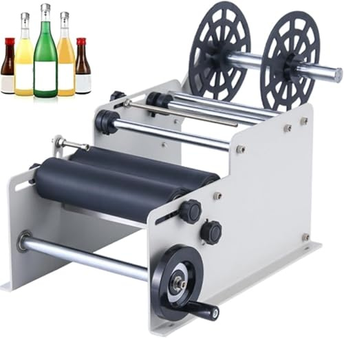 Flaschenetikettiermaschine, manuelle selbstklebende Etikettierung, Etikettenbreite 10-130 mm, geeignet für Glas- und Kunststoffflaschen