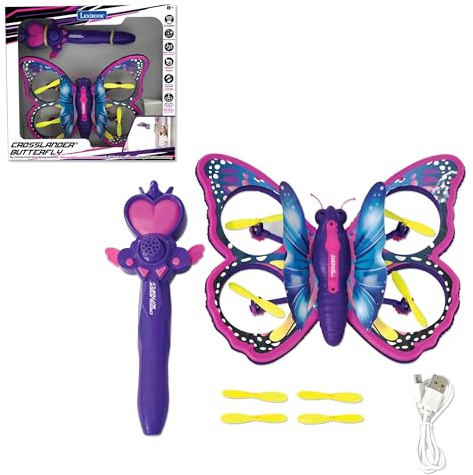 Lexibook, Crosslander RC-Schmetterling, RCBUTLXB | Fliegendes Indoor-Spielzeug, Loopings, 2-Modus-Fernbedienung, Licht- und Soundeffekte