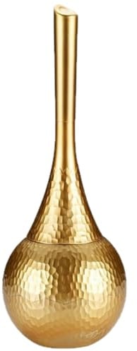 Goldene Toilettenbürste, 38, 1 cm (15 Zoll), Kunststoff, WC-Bürste und Halter mit bequemem, rutschfestem Griff für Badezimmer, Langer Griff
