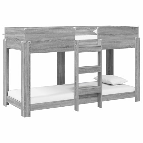 vidaXL Etagenbett für Kinder, Grau, Sonoma, 80 x 190 cm, Holzwerkstoff, modernes Kinder-Etagenbett, platzsparend, stilvoller Rahmen, funktionale Möbel, 2-stöckiges Schlafset