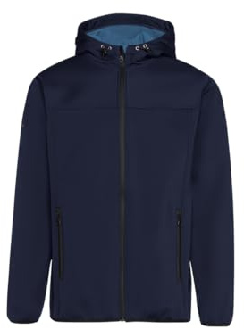 Trigema Herren Softshell-Kapuzenjacke mit Reißverschluss Navy XXL