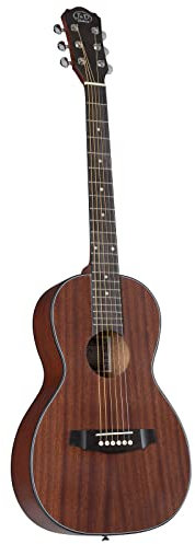 J & D AP-5 Parlor Westerngitarre, Akustik-Gitarre für Anfänger und Einsteiger, Acoustic Guitar, Parlor mit Natural Sapeledecke, Reisegitarre