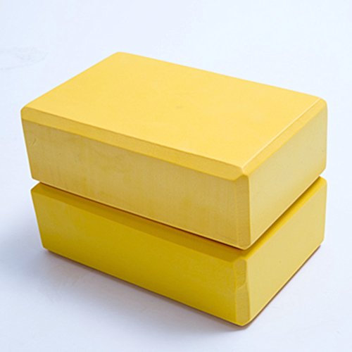 HomDSim Set von 2 Yoga-Blöcken, EVA-Schaum-Blöcke bieten Stabilität, Balance und unterstützen verbesserte Kraft – 23 x 15 x 7,6 cm, gelb