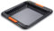 Le Creuset Antihaft Tarteform, Quadratisch, 23 x 23 x 3 cm, Hebeboden, Sauerteigbeständig, Aus Karbonstahl gefertigt, Anthrazit/Orange, 94103139001100