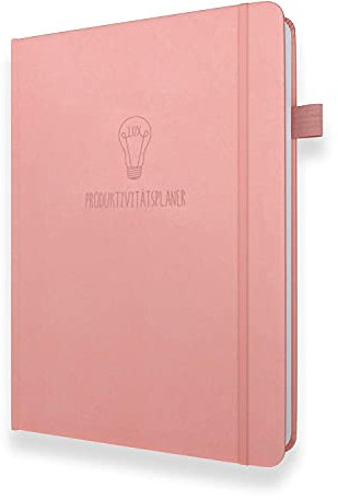 LUX Produktivitätsplaner (Rosa) – DIN A5 Undatiertes Tagebuch/Organiser mit Tagesplan & Reflexionstagebuch - Zeit/Projekte/Finanzen managen - Ziele setzen - Dankbarkeit & Zufriedenheit steigern