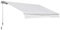 Outsunny Toldo Manual Retráctil 350x250 cm Toldo para Balcón con Manivela de Metal Impermeable y Anti-UV Toldo Enrollable de Exterior para Jardín Terraza Ventanas Blanco
