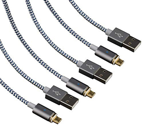 Lot de 3 câbles Micro USB à Embout magnétique 1,2m [Bluestork]