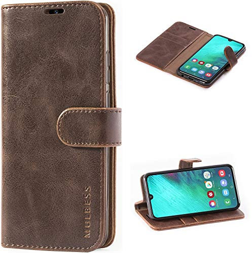 Mulbess Handyhülle für Samsung Galaxy A40 Hülle Leder, Samsung Galaxy A40 Handy Hüllen, Vintage Flip Handytasche Schutzhülle für Samsung Galaxy A40 Case, Kaffee Braun