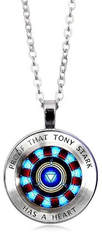 ZUWEI WU Arc Herz Iron Man Tony Stark Halskette Anhänger Kristall Reaktor Silber