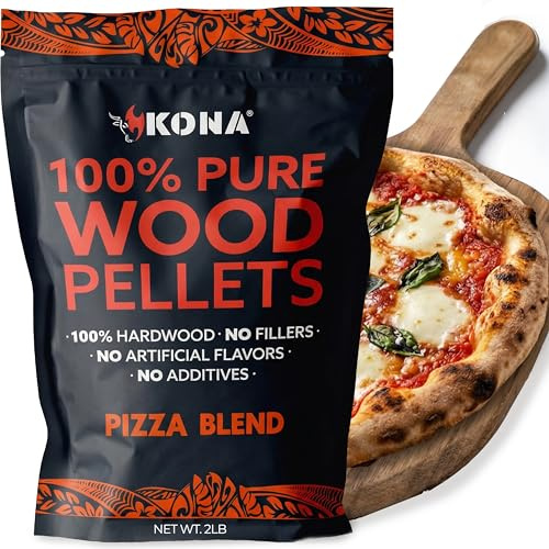 Kona Wood Pellets Pizza Blend, Intended for Ooni & Big Horn Pellet Pizza Ovens, 2lb Resealable Bag