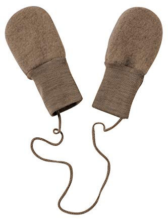 Engel Baby Fäustel ohne Daumen, Fleece, 100% Schurwolle (kbT) (50/56, Walnuss melange)