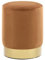 vidaXL Hocker Fassform Polsterhocker Sitzhocker Schemel Samthocker Pouf Sitzpouf Velour Fußhocker Rund Braun Golden Samt 28 x 36 cm